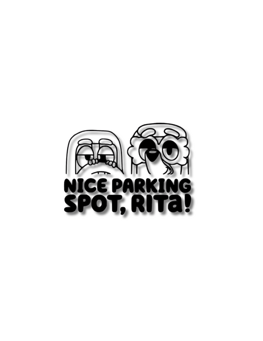 Bluey Nice Parking Rita - Car Decal
